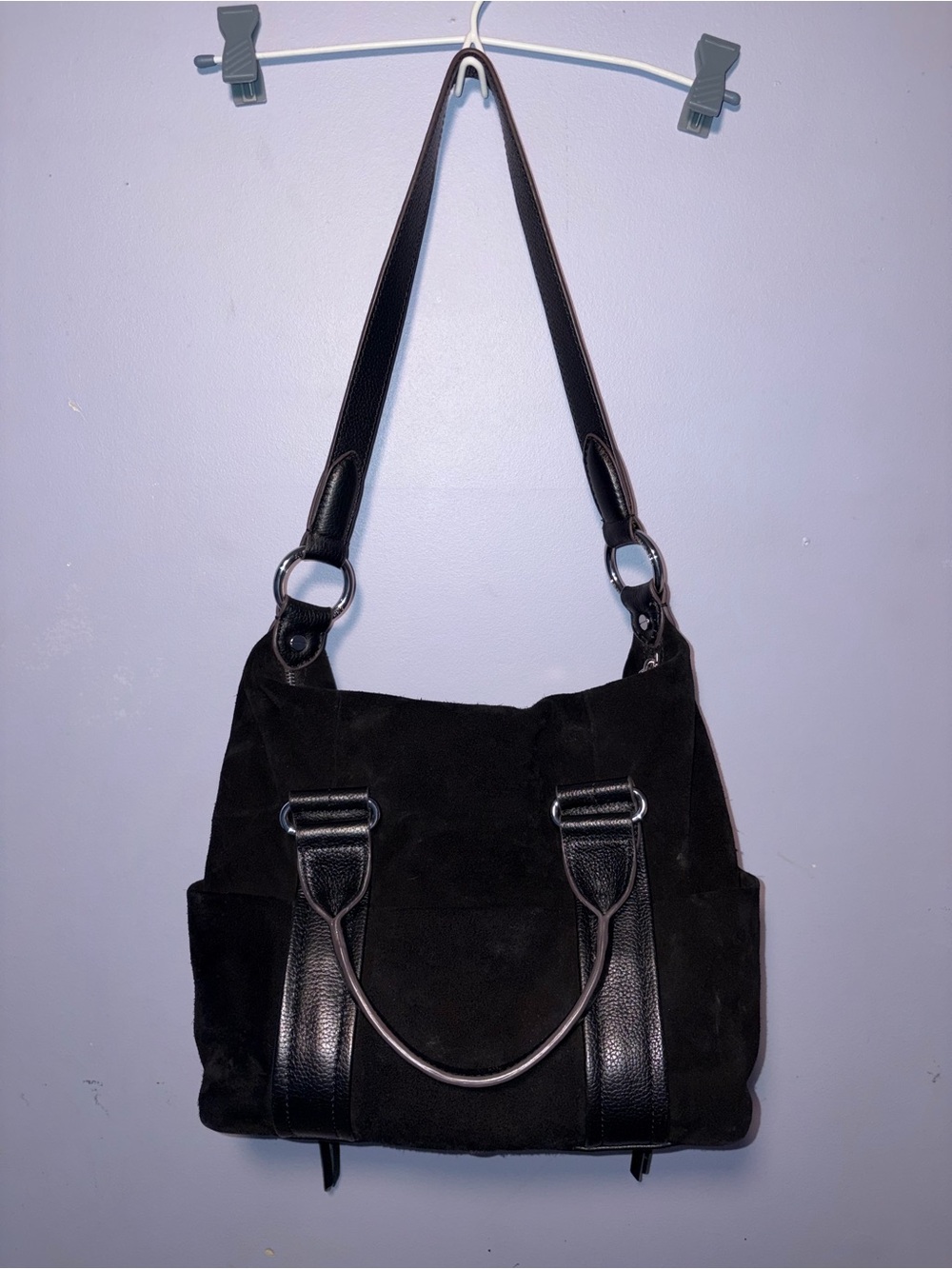 Aimee Kestenberg Black Suede & Leather Shoulder Bag - Picture 9 of 9
